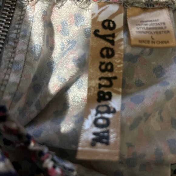 Eyeshadow Sleeveless Tank Top Blouse Womens Large Tan Pink Back Zipper - Picture 6 of 8